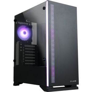 Obrázok pre výrobcu Zalman miditower S5 Black, ATX/mATX/Mini-ITX, bez zdroje, 1×RGB ventilátor, USB3.0, černá