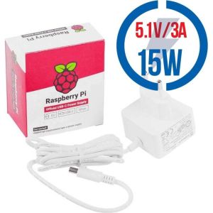 Obrázok pre výrobcu RASPBERRY USB-C adaptér Raspberry Pi 4B 3A biely