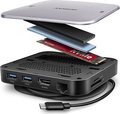 Obrázok pre výrobcu AXAGON HMC-UFO, USB 10Gbps hub, 2x USB-A, USB-C, HDMI 4k/60, RJ-45, M.2 slot, SD/mSD, audio, PD