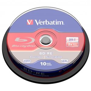 Obrázok pre výrobcu Verbatim Blu-ray BD-RE [ Spindle 10 | 25GB | 2x | WHITE BLUE SURFACE HARD COAT ]