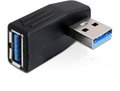 Obrázok pre výrobcu DeLock adaptér USB 3.0 samec - USB 3.0 samice pod úhelem 90° horizontálně