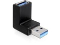 Obrázok pre výrobcu DeLock adaptér USB 3.0 samec - USB 3.0 samice pod úhelem 90° vertikálně