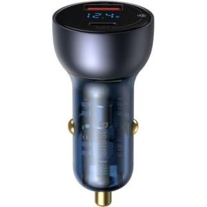 Obrázok pre výrobcu Baseus CCKX-C0G Particular Nabíječka do Auta Digital Display 2xUSB 65W Gray