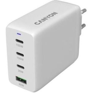 Obrázok pre výrobcu Canyon OnCharge 100ACC, vysokorýchlostná univerzálna nabíjačka do steny, 2xUSB-C 100W, 1xUSB-C 30W, 1xUSB-A 30W, biela