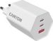 Obrázok pre výrobcu Canyon Hexagon 65, vysokorýchlostná univerzálna nabíjačka do steny, 65W, 2x USB-C + 1x USB-A, biela