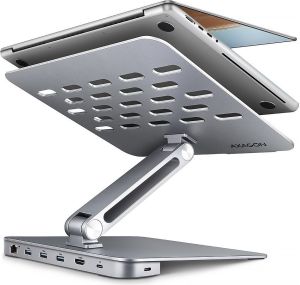 Obrázok pre výrobcu AXAGON hliníkový stojan pro notebooky velikosti 10" - 16" s USB hubem / HMC-STND / HDMI / 3xUSB-A / GLAN / PD