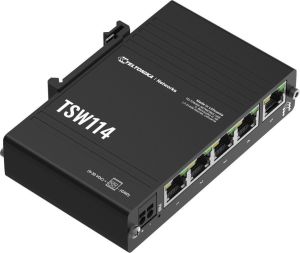 Obrázok pre výrobcu Teltonika TSW114 průmyslový switch 5x GE, integrovaný držák na DIN