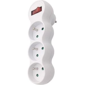 Obrázok pre výrobcu Solight rozbočovač s podperou, 3 x 10A, biely, vypínač