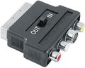 Obrázok pre výrobcu Audio/video Redukcia, SCART M-Cinch 3x M + S-video F, 0, čierna, Logo, prepínač in/out