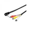 Obrázok pre výrobcu Kabel Jack (3,5mm) M- Cinch 3x M, 1.5m, 4-pólový jack, čierny