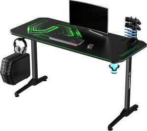 Obrázok pre výrobcu ULTRADESK Herný stôl FRAG - GREEN V3, 140x60 cm, 76 cm, s XXL podložkou pod myš, s ultradesk BEAM, držiak slúchadiel aj nápojov