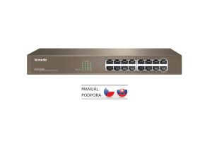 Obrázok pre výrobcu Tenda TEG1016D 16x Gigabit Switch, Fanless-bez ventilátorů, Rackmount, ochrana proti přepětí
