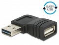 Obrázok pre výrobcu Delock adaptér EASY-USB 2.0-A samec > USB 2.0-A samice pravoúhlý levý/pravý