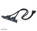 Obrázok pre výrobcu AKASA Kabel rozbočovací USB 3.0. interní USB 3.0 na 2x USB 3.0 Female Type A do PCI bracketu, 40cm