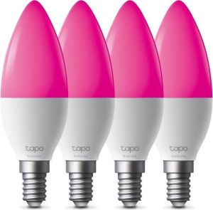 Obrázok pre výrobcu TP-Link Tapo L430C(4-pack) chytrá WiFi stmívatelná LED žárovka (barevná,2500K-6500K,470lm,2,4GHz,E14)