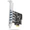 Obrázok pre výrobcu AXAGON PCEU-43RS, PCIe řadič, 4x USB 3.2 Gen 1 port, 5 Gbps, napájení z PCIe nebo SATA, SP & LP