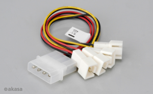 Obrázok pre výrobcu AKASA Kabel redukce Molex na 4x 3-pin fan konektor