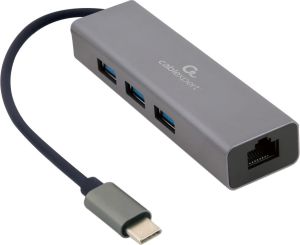 Obrázok pre výrobcu Gembird adaptér USB-C (M) na Gigabit LAN (F) + 3x USB 3.1 hub