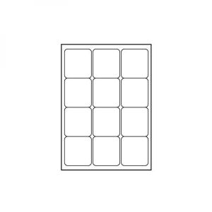 Obrázok pre výrobcu Logo etikety 66mm x 70mm, A4, matné, biele, 12 etikiet, 140g/m2, balené po 10 ks, pre atramentové a laserové tlačiarne