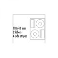 Obrázok pre výrobcu Logo etikety na CD 118/41mm, A4, matné, biele, 2 etikety, 4 pásiky, 140g/m2, balené po 25 ks, pre atramentové a laserové tlačiarne