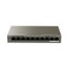 Obrázok pre výrobcu Tenda TEF1110P-8-102W PoE AT switch - 8x PoE 100 Mb/s + 2x Uplink 1 Gb/s, PoE max 102W, fanless