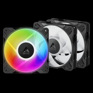 Obrázok pre výrobcu ARCTIC P12 Pro A-RGB (3 Pack) - 120mm A-RGB PWM ventilátor s rozdělovačem kabelů