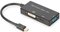 Obrázok pre výrobcu Digitus Mini DisplayPort Kabelový převodník , mDP - HDMI + DVI + VGA M-F / F / F, 0,2m, multimediální kabel 3 v 1, CE, bl, zlato