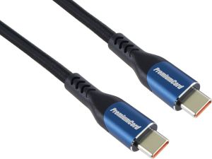 Obrázok pre výrobcu PremiumCord USB-C kabel 1m (USB 3.2 GEN 2x2, 5A, 100W, 20Gbit/s), bavlněný oplet, černý