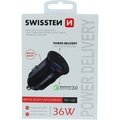 Obrázok pre výrobcu Adaptér do auta SWISSTEN 36W, 2 porty, USB-C, USB-A