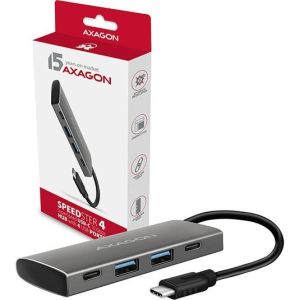 Obrázok pre výrobcu AXAGON HMC-4G2, USB-C 3.2 Gen 2 10 Gb/s hub, porty 2x USB-A + 2x USB-C, kabel USB-C 13cm