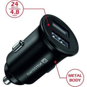 Obrázok pre výrobcu Adaptér do auta SWISSTEN 24W, 2 porty, USB-A