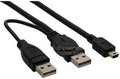 Obrázok pre výrobcu PremiumCord USB 2.0 napájecí Y kabel A/M + A/M -- A/M mini 0.4m + 0.5m