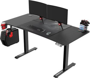 Obrázok pre výrobcu ULTRADESK Herný stôl LEVEL V2, 140x68cm, 72-117cm, elektricky nastaviteľná výška, s XXL podložkou pod myš, držiak slúchadiel aj ná