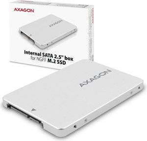 Obrázok pre výrobcu AXAGON RSS-M2SD, SATA - M.2 SATA SSD, interní 2.5" box