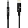 Obrázok pre výrobcu SWISSTEN AUDIO ADAPTÉR TEXTILE LIGHTNING (samec) / 3,5mm AUX 0,15 M ČERNÝ