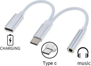 Obrázok pre výrobcu PremiumCord Převodník USB-C na audio konektor jack 3,5mm female + USB typ C konektor pro nabíjení
