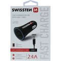 Obrázok pre výrobcu Adaptér do auta SWISSTEN 12W, 2 porty, USB-A, kábel USB-C
