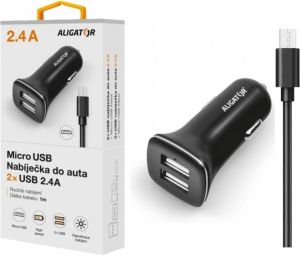 Obrázok pre výrobcu ALIGATOR Nabí. do auta microUSB 2,4A TCH černá