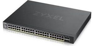 Obrázok pre výrobcu Zyxel XGS1935-52HP, 52 Port Lite-L3 Smart Managed PoE Switch, 48x Gigabit PoE and 4x 10G SFP+, hybrid mode, standalone o