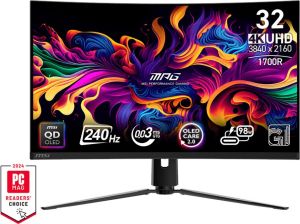 Obrázok pre výrobcu MSI MPG 321CURX 31,5"/QD-OLED/4K UHD/ 240Hz/0,3ms/Černá/3R