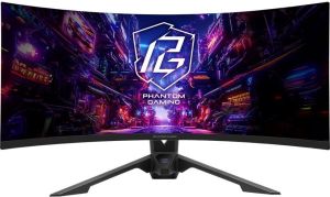 Obrázok pre výrobcu Phantom Gaming by Asrock monitor PG34QRT2B 34" /VA/3440x1440/180Hz/ 500cd/m2/1ms/DP/2x HDMI/repro/ VESA/wifi anténa