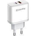 Obrázok pre výrobcu COLORWAY 1x USB a 1x USB-C/ síťová nabíječka/ 45W/ 100V-240V/ Bílá