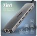 Obrázok pre výrobcu AXAGON HMC-7HX2, USB 5Gbps hub, 2x USB-A, USB-C, 2x HDMI 4k/60Hz, RJ-45 GLAN, PD 100W, kabel 15cm