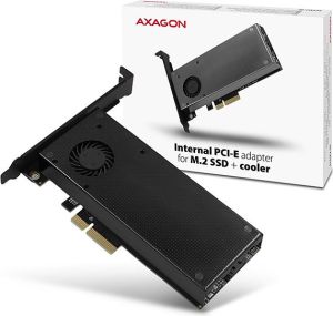 Obrázok pre výrobcu AXAGON PCEM2-DC, PCIe x4 - M.2 NVMe M-key + SATA B-key slot adaptér, chladič, LP