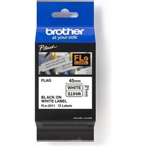 Obrázok pre výrobcu BROTHER FLe-2511 předřezané štítky - černá na bílé, 21 mm šířka