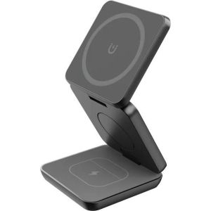 Obrázok pre výrobcu 1stCOOL bezdrátová skládací QI nabíječka 3v1, MagSafe, USB-C, černá