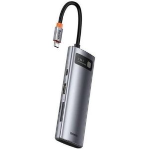 Obrázok pre výrobcu Baseus dokovací stanice 7v1 USB-C (USB-C PD 100W, USB-C, 2x USB 3.0, HDMI, SD/TF port) šedá
