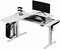 Obrázok pre výrobcu ULTRADESK Herný stôl WINGER - biely, 111x155x60 cm, 75-122 cm, elektricky nastaviteľná výška, RGB podsvietenie, držiak slúchadiel