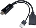 Obrázok pre výrobcu AKASA kabel redukce HDMI na DisplayPort, with USB power cable 4K@60Hz, 25cm
