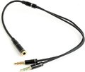 Obrázok pre výrobcu GEMBIRD 3.5 mm stereo jack 4-pin, redukce , 20cm, 2xF/M